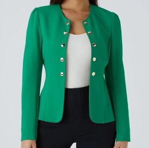 Halara Round Neck Long Sleeve Work Jacket - Green - Size Small NEW